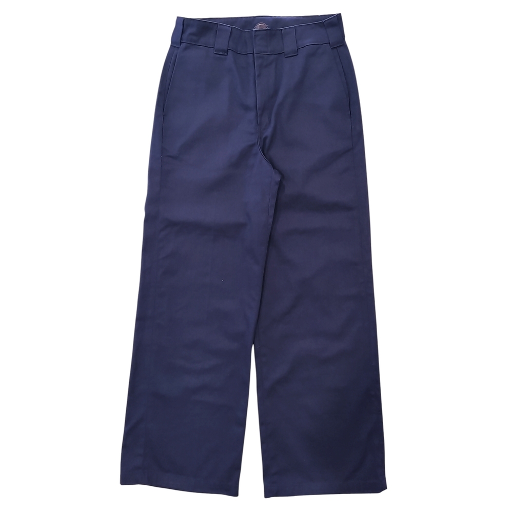 Dickies Wide Leg Pants Workwear Chino Navy Blue Twill W30 L31 High Rise No Tags